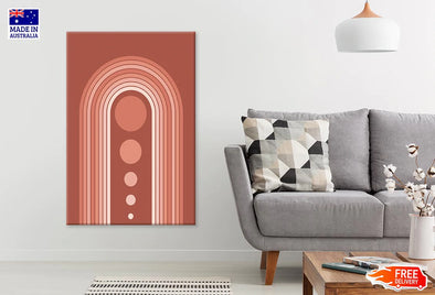 Orange & Pink Geometric Line Art Print 100% Australian Made Stretched Canvas Ready to Hang - 1856