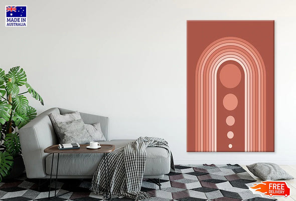 Orange & Pink Geometric Line Art Print 100% Australian Made Stretched Canvas Ready to Hang - 1856