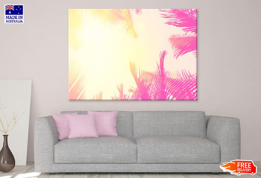 Tropical Palm Tree Leaves Vector Print 100% Australian Made Stretched Canvas Ready to Hang - 1754