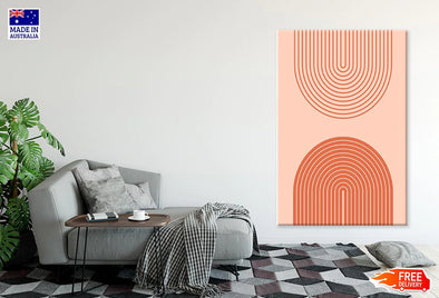 Orange & Pink Geometric Line Art Print 100% Australian Made Stretched Canvas Ready to Hang - 1857