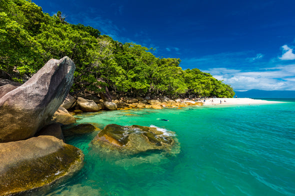 Nudey Beach Fitzroy Island View Print 100% Australian Made Stretched Canvas Ready to Hang - 1425