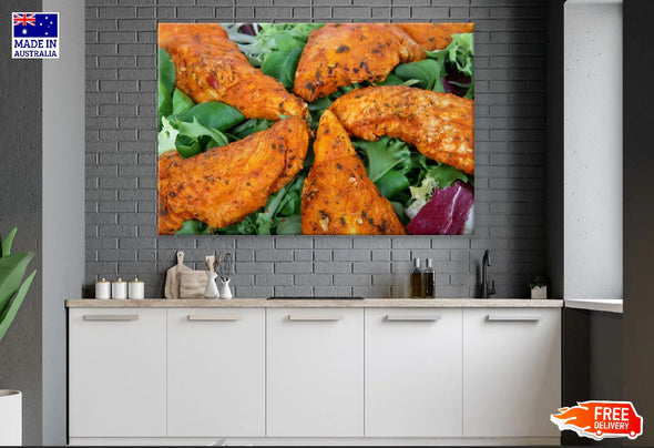 Fried Chicken Salad Photograph Print 100% Australian Made Stretched Canvas Ready to Hang - 2059