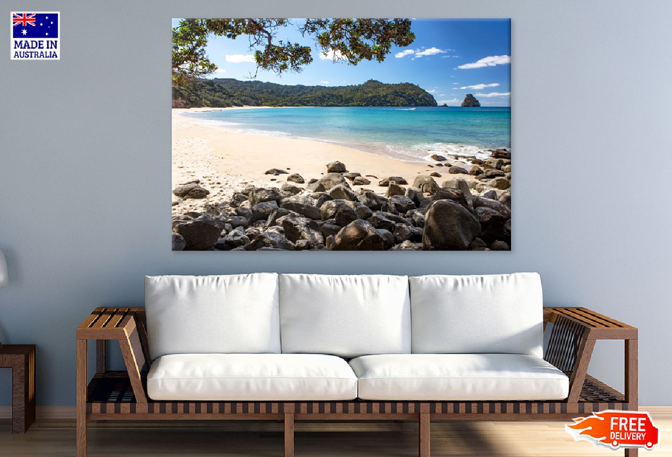 Coromandel Coast View Photograph Print 100% Australian Made Stretched Canvas Ready to Hang - 1426