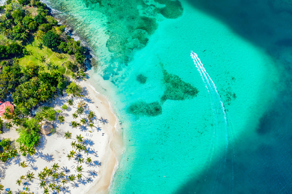 Cayo Levantado Beach Aerial View Print 100% Australian Made Stretched Canvas Ready to Hang - 1427