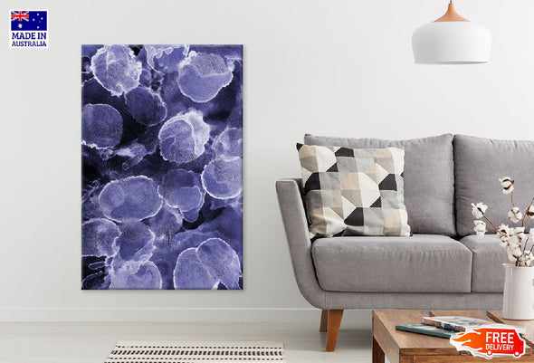 Purple & White Circle Abstract Design Print 100% Australian Made Stretched Canvas Ready to Hang - 1180