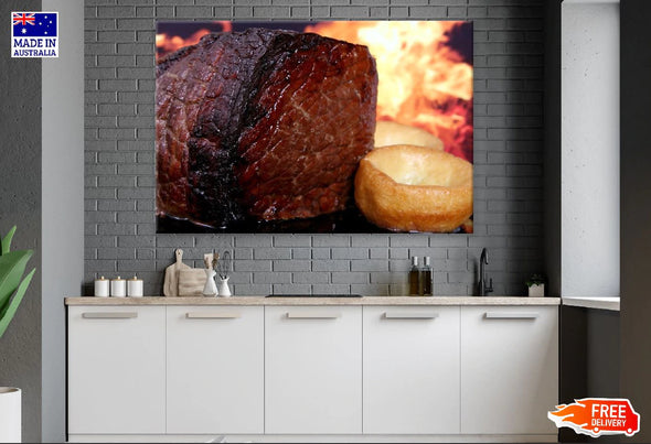 Meat Food Closeup Photograph Print 100% Australian Made Stretched Canvas Ready to Hang - 2061