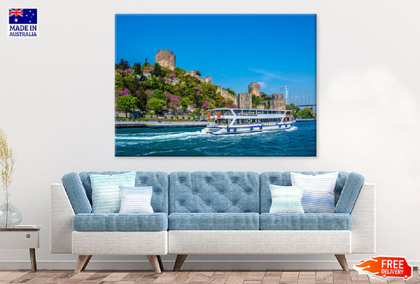 Istanbul Bosphorus View in Turkey Print 100% Australian Made Stretched Canvas Ready to Hang - 1530