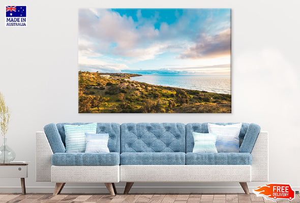 Hallett Cove Suburb & Beach View Print 100% Australian Made Stretched Canvas Ready to Hang - 1429