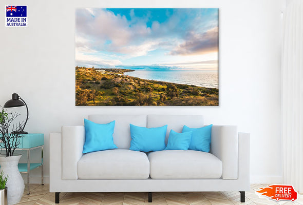 Hallett Cove Suburb & Beach View Print 100% Australian Made Stretched Canvas Ready to Hang - 1429