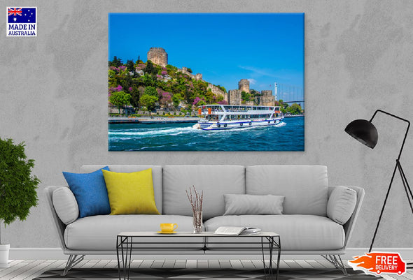 Istanbul Bosphorus View in Turkey Print 100% Australian Made Stretched Canvas Ready to Hang - 1530