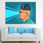 City on Man's Head Vector Art Illustration Pop Arts & Comic Poster Print 100% Australian Made Stretched Canvas Ready to Hang - 2162