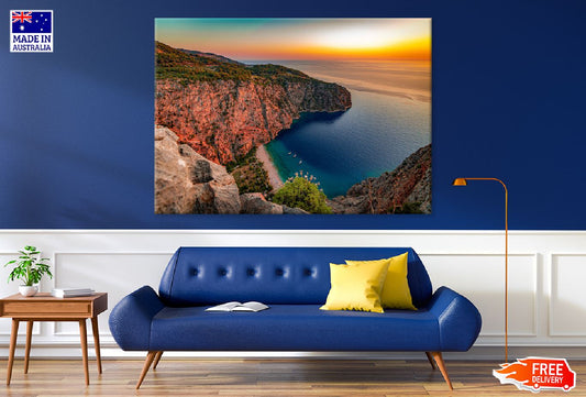 Sunset over Kelebekler Vadis View Print 100% Australian Made Stretched Canvas Ready to Hang - 1010