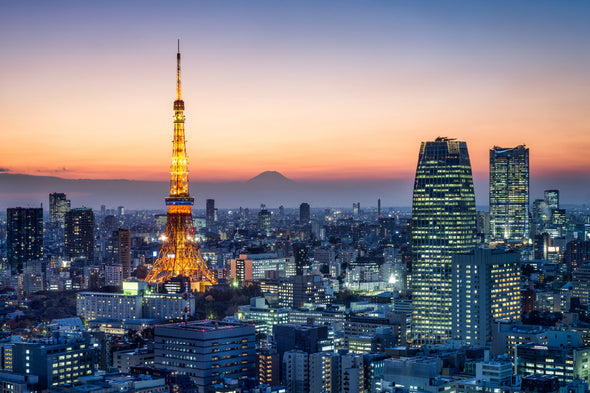 Tokyo Skyline at Night View Japan Print 100% Australian Made Stretched Canvas Ready to Hang - 1531