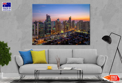 Makati City in Manila Philippines Print 100% Australian Made Stretched Canvas Ready to Hang - 1532