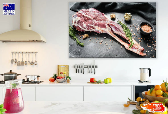 Whole Lamb Leg Organic Meat Photograph Print 100% Australian Made Stretched Canvas Ready to Hang - 2064