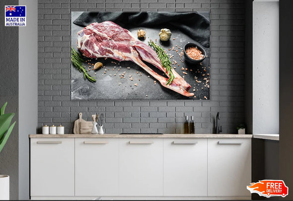 Whole Lamb Leg Organic Meat Photograph Print 100% Australian Made Stretched Canvas Ready to Hang - 2064