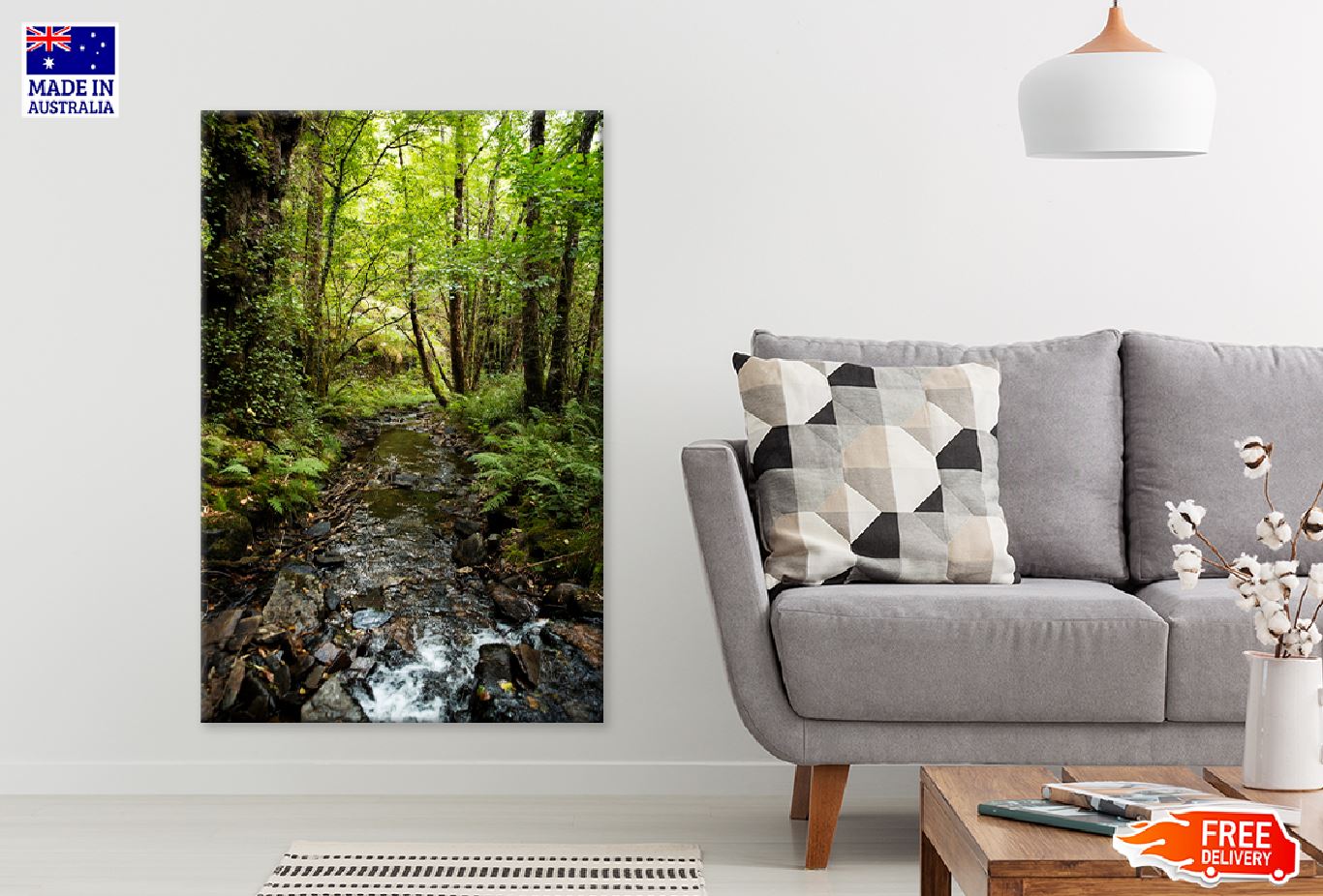 Landscape Rain Forest Scenery Print 100% Australian Made Stretched Canvas Ready to Hang - 1084