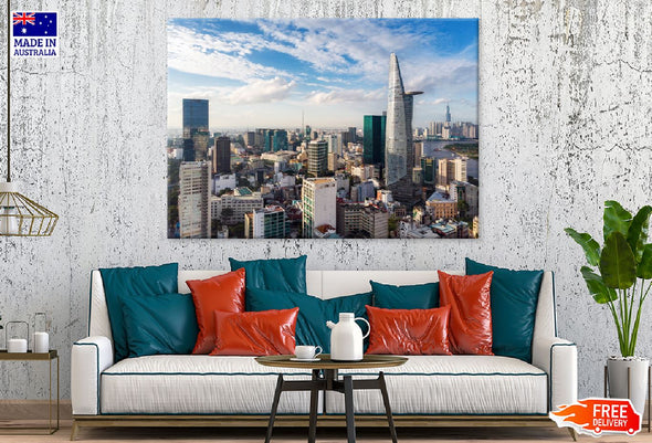 Aerial View of Ho Chi Minh City Print 100% Australian Made Stretched Canvas Ready to Hang - 1534