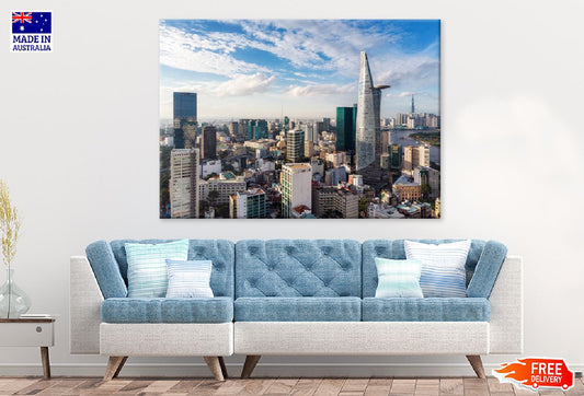 Aerial View of Ho Chi Minh City Print 100% Australian Made Stretched Canvas Ready to Hang - 1534