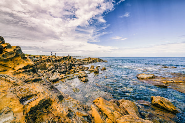 Rocks on Sea View Photograph Print 100% Australian Made Stretched Canvas Ready to Hang - 1433