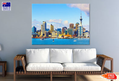 Auckland City from Stanley Point Print 100% Australian Made Stretched Canvas Ready to Hang - 1535