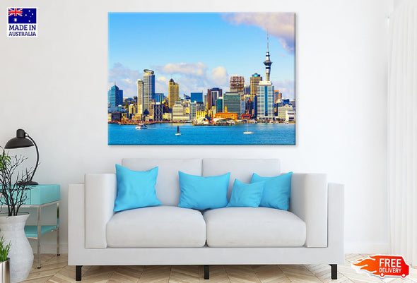 Auckland City from Stanley Point Print 100% Australian Made Stretched Canvas Ready to Hang - 1535