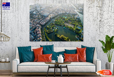 Old Town Shantou City Aerial View Print 100% Australian Made Stretched Canvas Ready to Hang - 1537