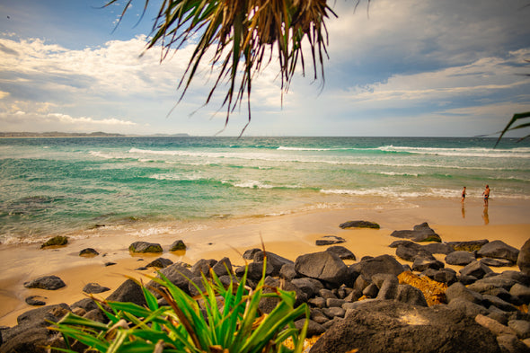 Stones Near Sea Sunset Photograph Print 100% Australian Made Stretched Canvas Ready to Hang - 1437