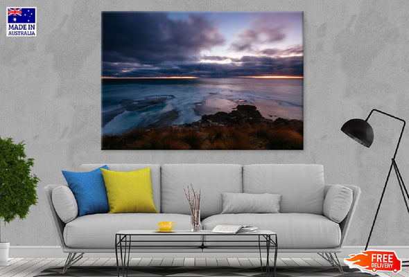 Pearses Beach & Clouds Photograph Print 100% Australian Made Stretched Canvas Ready to Hang - 1439