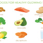 9 Foods for Skin Vector Design Print 100% Australian Made Stretched Canvas Ready to Hang - 2393