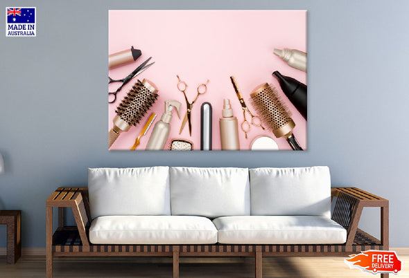 Hair Dresser Tools Photograph Print 100% Australian Made Stretched Canvas Ready to Hang - 1295