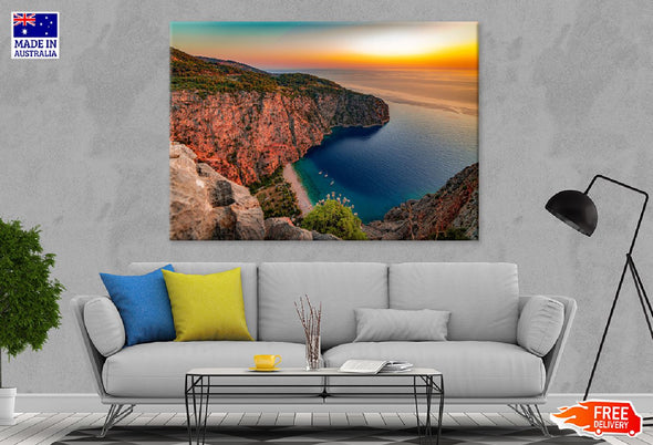 Sunset over Kelebekler Vadis View Print 100% Australian Made Stretched Canvas Ready to Hang - 1010