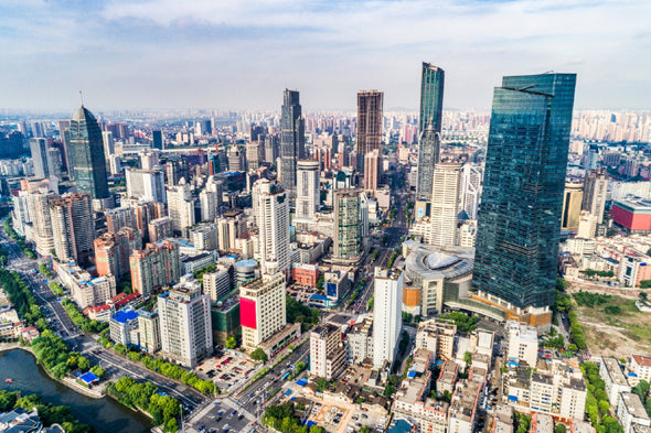 Shanghai City Aerial Photograph Print 100% Australian Made Stretched Canvas Ready to Hang - 1541