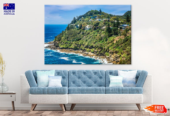 Hilly Coastline Northern Sydney Print 100% Australian Made Stretched Canvas Ready to Hang - 1440