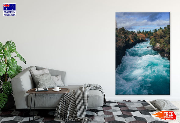 Huka Falls Scenery Photograph Print 100% Australian Made Stretched Canvas Ready to Hang - 1092