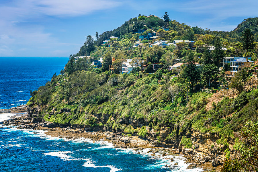 Hilly Coastline Northern Sydney Print 100% Australian Made Stretched Canvas Ready to Hang - 1440