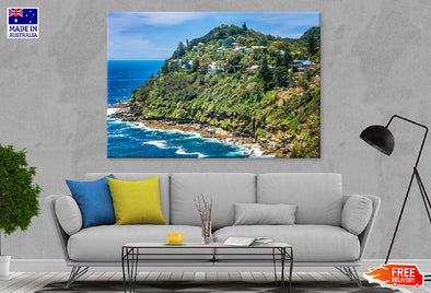 Hilly Coastline Northern Sydney Print 100% Australian Made Stretched Canvas Ready to Hang - 1440