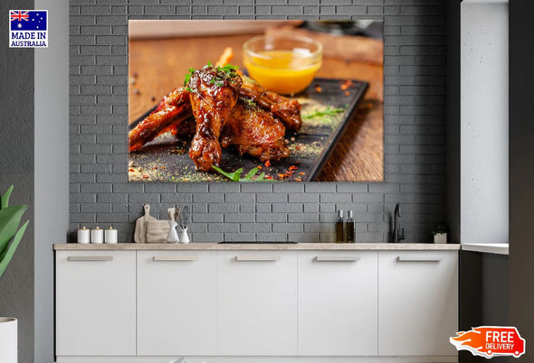 Chicken with Cinnamon Closeup Photograph Print 100% Australian Made Stretched Canvas Ready to Hang - 2074