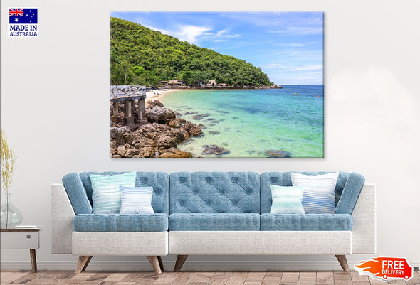 Sangwan Beach View Thailand Print 100% Australian Made Stretched Canvas Ready to Hang - 1441