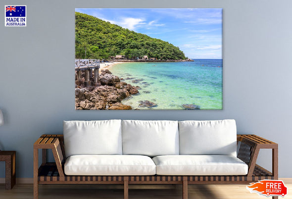 Sangwan Beach View Thailand Print 100% Australian Made Stretched Canvas Ready to Hang - 1441