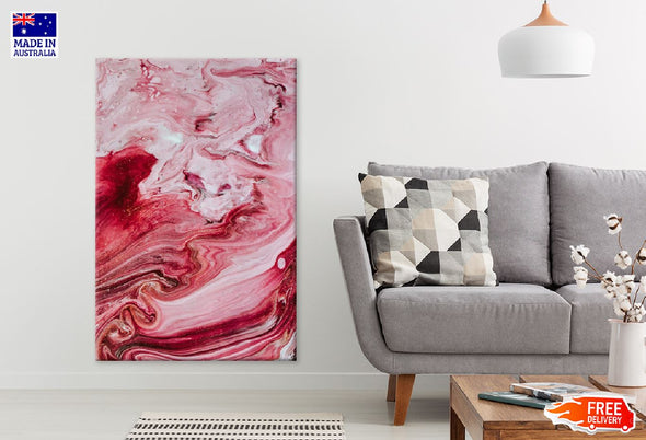 Red Pink Acrylic Abstract Design Print 100% Australian Made Stretched Canvas Ready to Hang - 1193