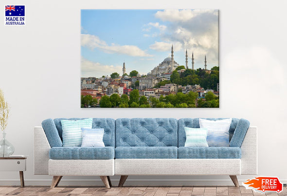 Suleymaniye Mosque in Istanbul Print 100% Australian Made Stretched Canvas Ready to Hang - 1543