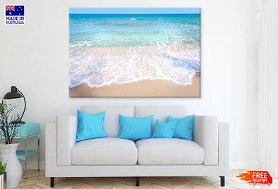 Sea Wave on Beach Sand Photograph Print 100% Australian Made Stretched Canvas Ready to Hang - 1442