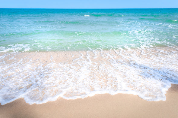 Sea Wave on Beach Sand Photograph Print 100% Australian Made Stretched Canvas Ready to Hang - 1442