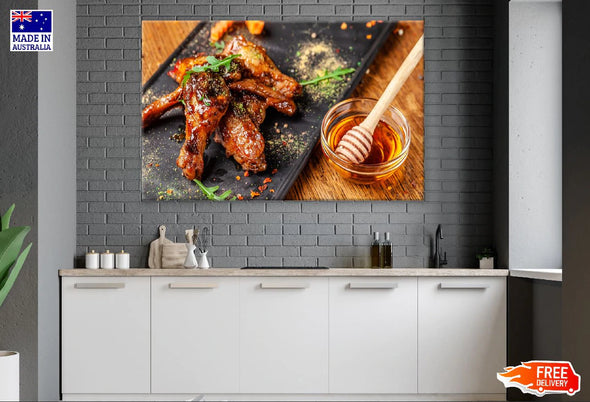 Honey Glazed Chicken Photograph Print 100% Australian Made Stretched Canvas Ready to Hang - 2077