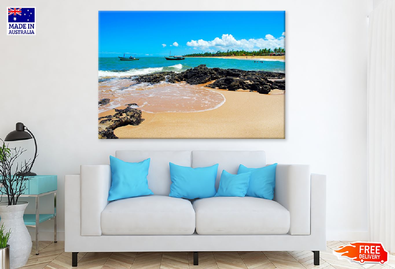 Porto Seguro Sea View Photograph Print 100% Australian Made Stretched Canvas Ready to Hang - 1444