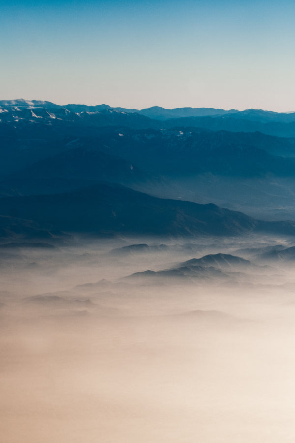 Mountain Range with Fog Scenery Print 100% Australian Made Stretched Canvas Ready to Hang - 1096