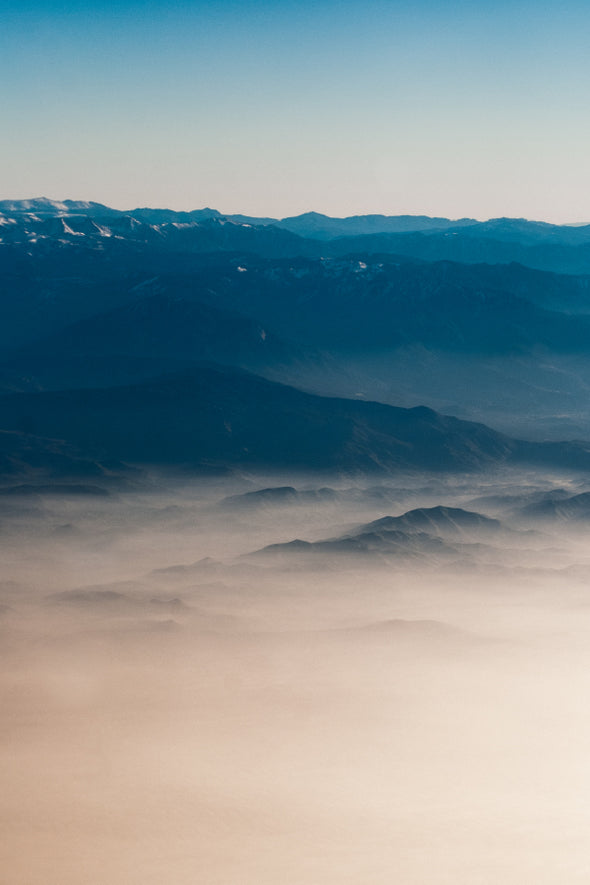 Mountain Range with Fog Scenery Print 100% Australian Made Stretched Canvas Ready to Hang - 1096