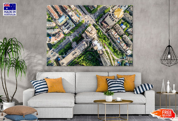 Cityscape of Wuxi Aerial View Print 100% Australian Made Stretched Canvas Ready to Hang - 1546