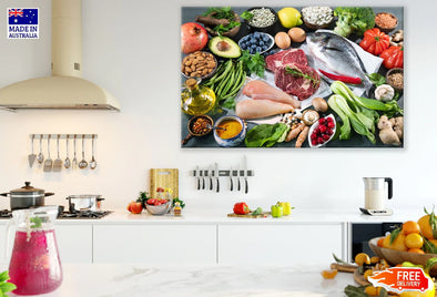 Healthy Nutrition Superfoods and Vegetables Photograph Print 100% Australian Made Stretched Canvas Ready to Hang - 2078